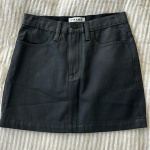 Frame Wax Coated Mini Skirt